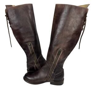 Bed Stu Manchester Tall Boot Women’s US 6.5 Inside Zip Decorative Lace